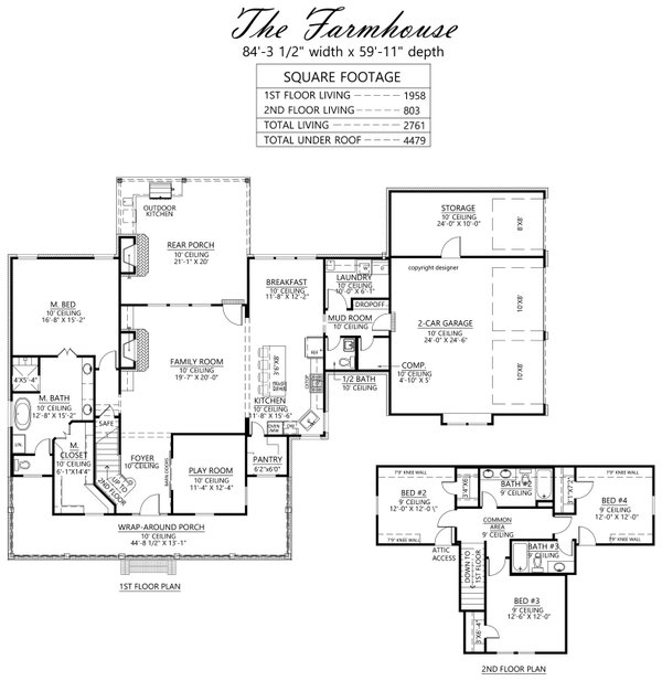 Farmhouse Floor Plan - Main Floor Plan #1074-89