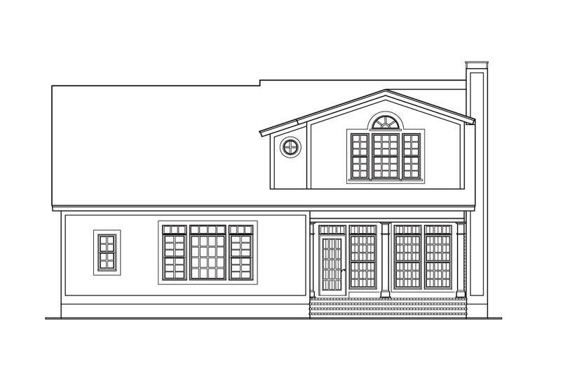 House Blueprint - Exterior - Rear Elevation for Southern House Plan #406-277 - 3 bed, 3 bath