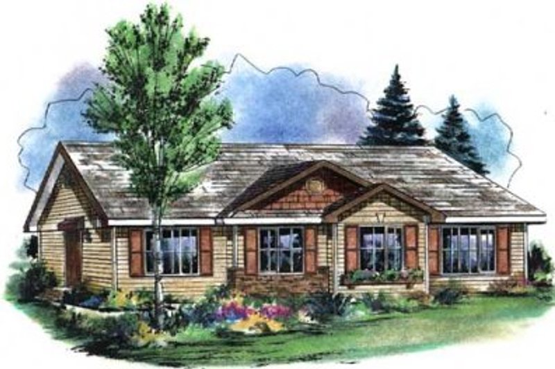 House Blueprint - Ranch Exterior - Front Elevation Plan #18-4509