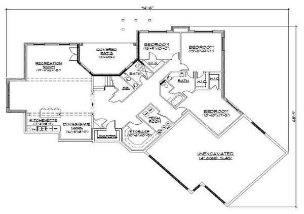 Dream House Plan - European Floor Plan - Lower Floor Plan #5-296