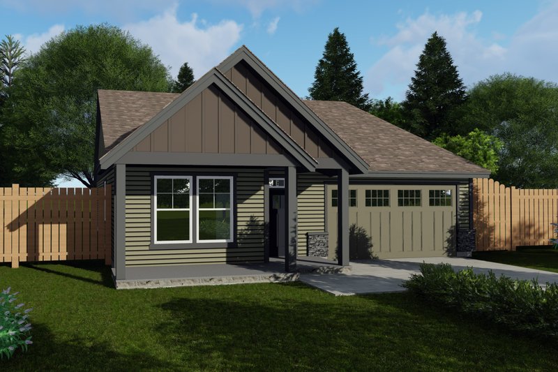 House Blueprint - Craftsman Exterior - Front Elevation Plan #53-739