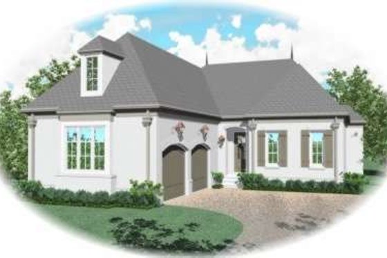 Exterior - Front Elevation for European House Plan #81-1316 - 3 bed, 2 bath