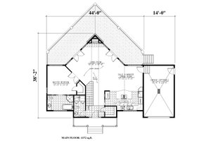 Floor Plan - Main Floor for Cabin House Plan #138-349 - 3 bed, 2.5 bath
