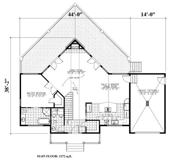 Cabin Floor Plan - Main Floor Plan #138-349