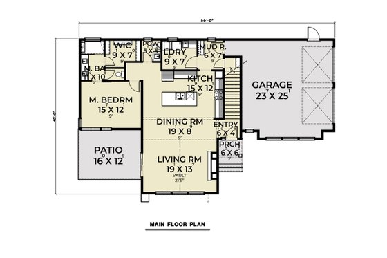Floor Plan - Main Floor for Contemporary House Plan #1070-163 - 3 bed, 2.5 bath