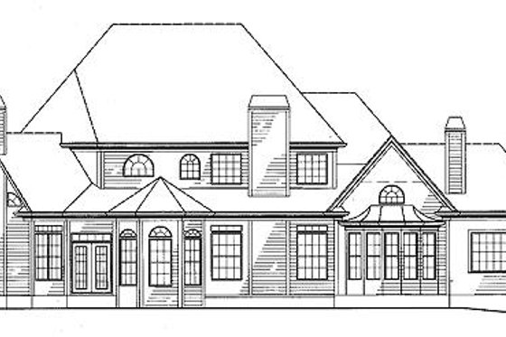 Exterior - Rear Elevation for Traditional House Plan #54-146 - 4 bed, 3.5 bath