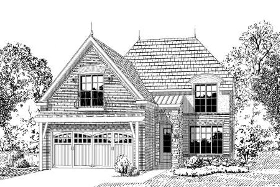 Exterior - Front Elevation for European House Plan #424-141 - 4 bed, 3 bath