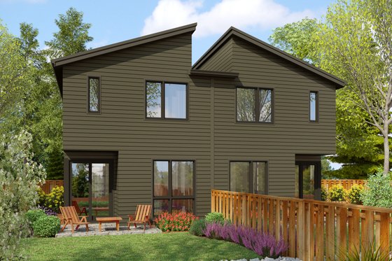 Exterior - Rear Elevation for Contemporary House Plan #48-1112 - 6 bed, 4.5 bath