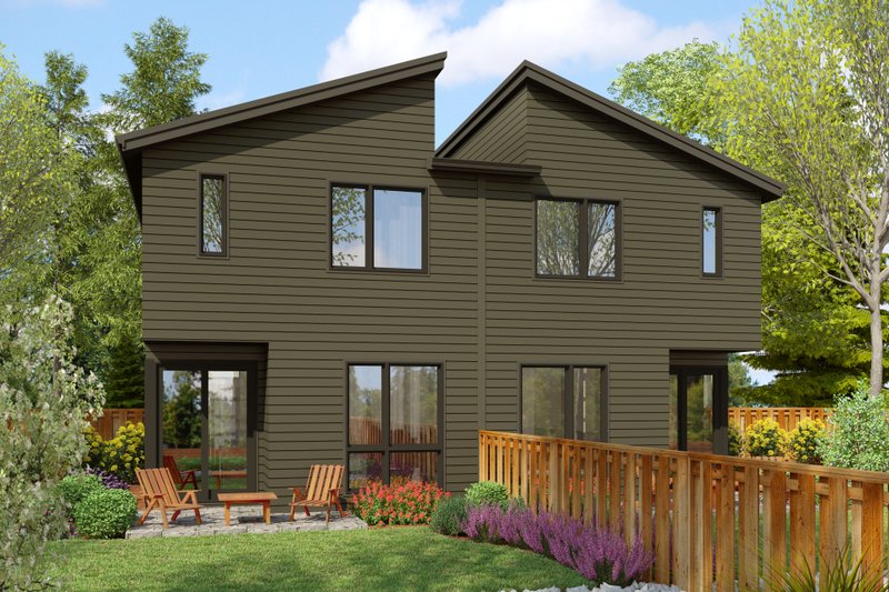 House Blueprint - Exterior - Rear Elevation for Contemporary House Plan #48-1112 - 6 bed, 4.5 bath