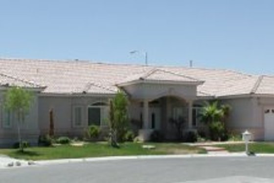 Exterior - Front Elevation for Adobe / Southwestern House Plan #1-763 - 3 bed, 3 bath
