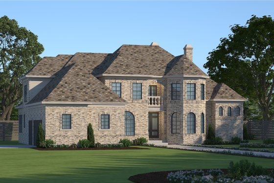 Exterior - Front Elevation 3 for European House Plan #20-2043 - 4 bed, 3.5 bath