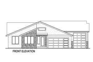 Exterior - Front Elevation 3 for Contemporary House Plan #569-90 - 3 bed, 2.5 bath