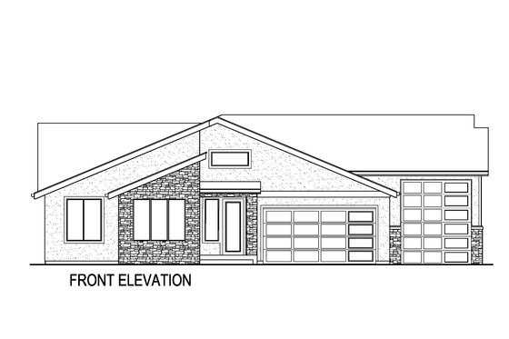 Exterior - Front Elevation 3 for Contemporary House Plan #569-90 - 3 bed, 2.5 bath