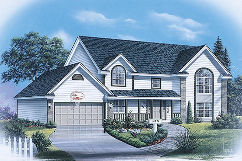 Architectural House Design - Traditional Exterior - Front Elevation Plan #57-460