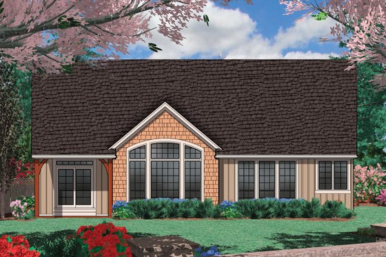 Rear View - 1975 square foot Craftsman home
