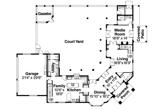 Floor Plan - Main Floor House Plan #124-646 - 3 bed, 4.5 bath