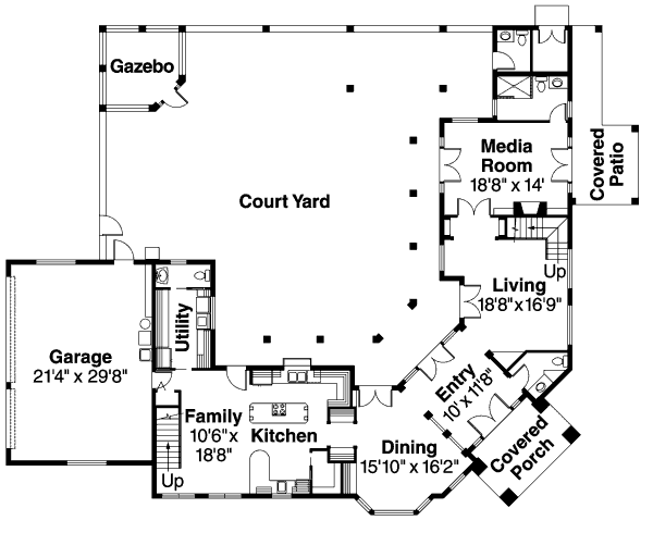 Architectural House Design - Floor Plan - Main Floor Plan #124-646