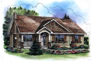 Traditional Exterior - Front Elevation Plan #18-1037
