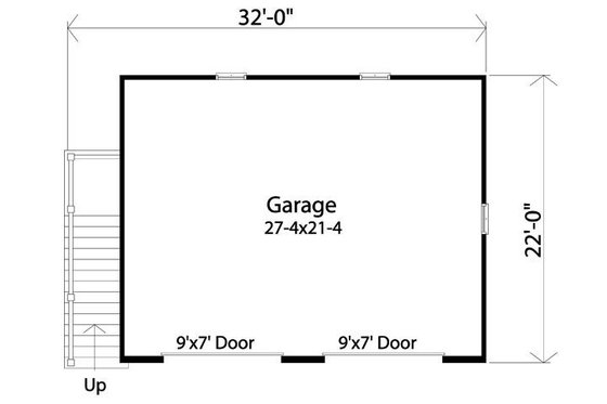 Floor Plan - Main Floor for Traditional House Plan #22-564 - 1 bed, 1 bath