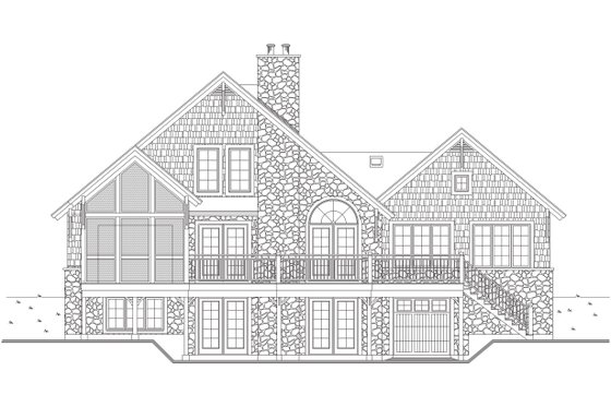 Exterior - Rear Elevation 4 for Craftsman House Plan #23-419 - 5 bed, 3.5 bath