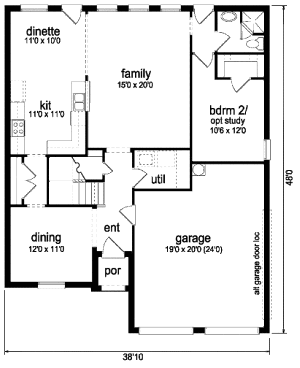 Home Plan - Traditional Floor Plan - Main Floor Plan #84-390