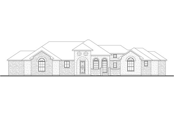 Exterior - Front Elevation 3 for Mediterranean House Plan #80-151 - 3 bed, 3 bath