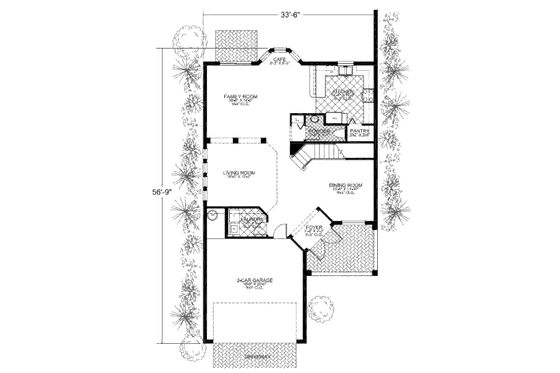 Floor Plan - Main Floor for Mediterranean House Plan #420-225 - 4 bed, 2.5 bath
