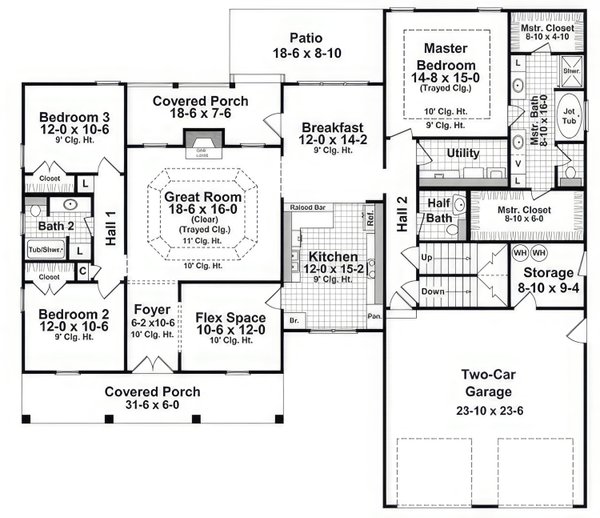 House Blueprint - Country Floor Plan - Main Floor Plan #21-561