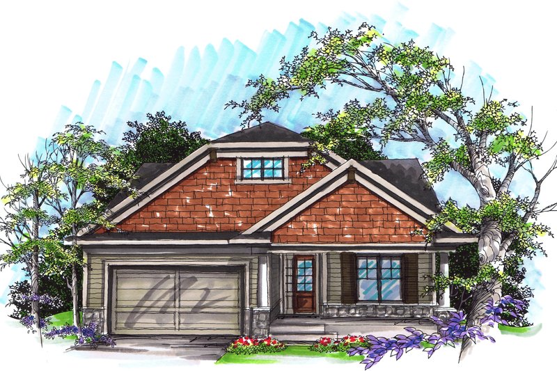 Home Plan - Ranch Exterior - Front Elevation Plan #70-1026