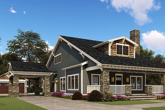 Exterior - Front Elevation 4 for Country House Plan #923-149 - 3 bed, 3.5 bath
