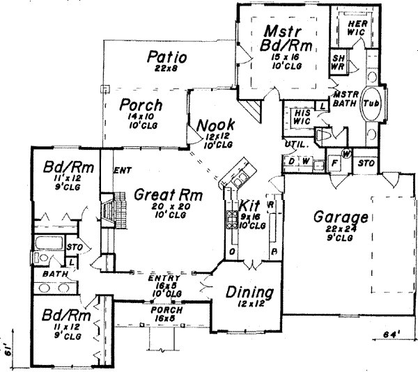 House Plan Design - European Floor Plan - Main Floor Plan #52-185