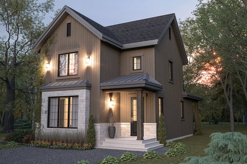 Dream House Plan - Exterior - Front Elevation 2 for Farmhouse House Plan #23-741 - 3 bed, 1.5 bath