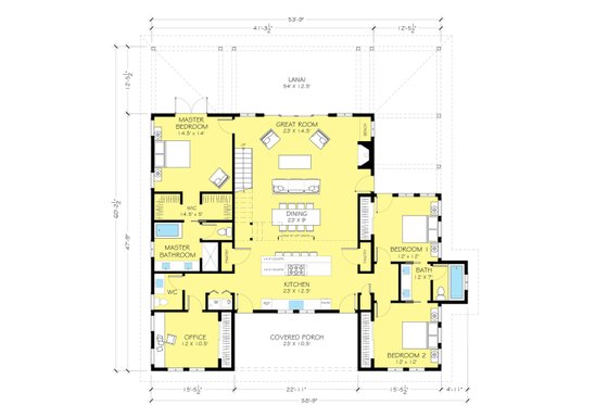 Farmhouse style plan 888-13 main floor plan