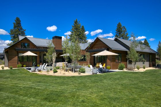 Exterior - Rear Elevation for Contemporary House Plan #892-21 - 3 bed, 3.5 bath