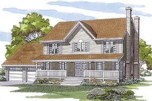 Country Exterior - Front Elevation Plan #47-293