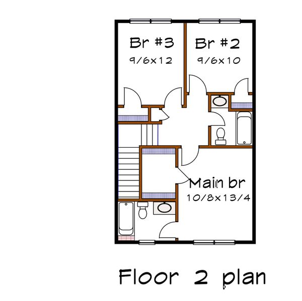 Farmhouse Floor Plan - Upper Floor Plan #79-257