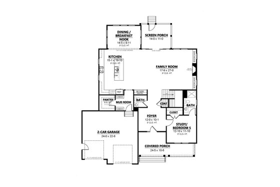 Floor Plan - Main Floor 1 for Traditional House Plan #1080-2 - 5 bed, 4.5 bath