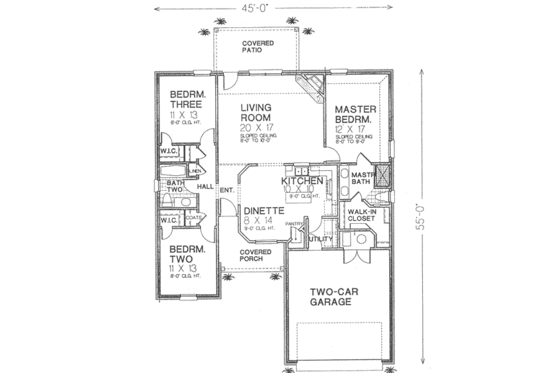 Floor Plan - Main Floor for Traditional House Plan #310-286 - 3 bed, 2 bath