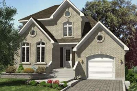 Exterior - Front Elevation for European House Plan #138-133 - 3 bed, 1.5 bath