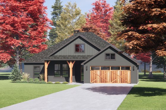 Exterior - Front Elevation 6 for Craftsman House Plan #1096-109 - 4 bed, 2 bath