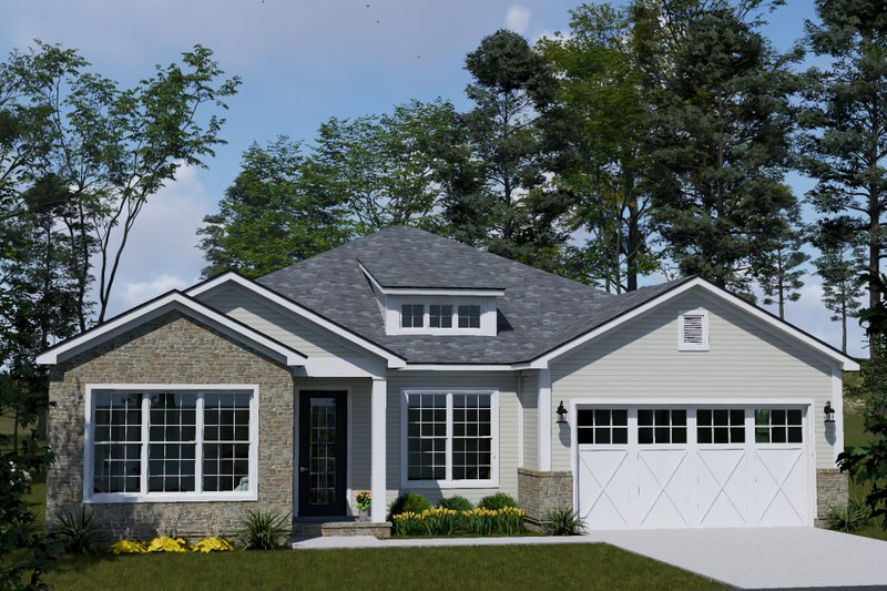 House Blueprint - Cottage Exterior - Front Elevation Plan #513-2422