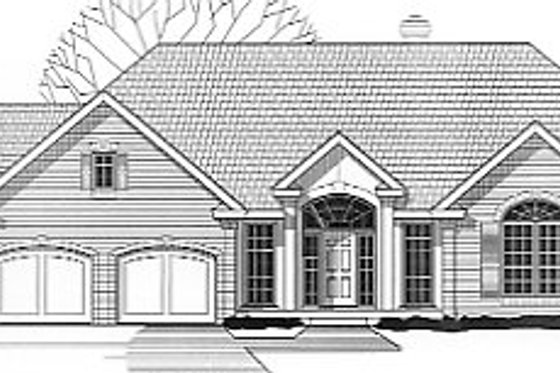 Exterior - Front Elevation for Traditional House Plan #67-382 - 3 bed, 4.5 bath