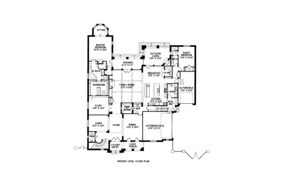 Floor Plan - Main Floor for Mediterranean House Plan #141-360 - 5 bed, 6 bath