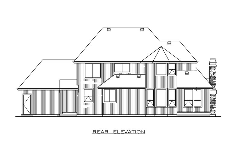 House Blueprint - Exterior - Rear Elevation for Farmhouse House Plan #1100-125 - 5 bed, 3 bath