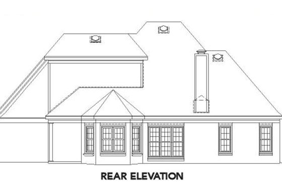 Exterior - Rear Elevation for European House Plan #81-765 - 3 bed, 2.5 bath