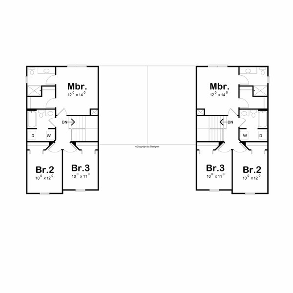 Home Plan - Floor Plan - Upper Floor for Farmhouse House Plan #20-2662 - 3 bed, 2.5 bath