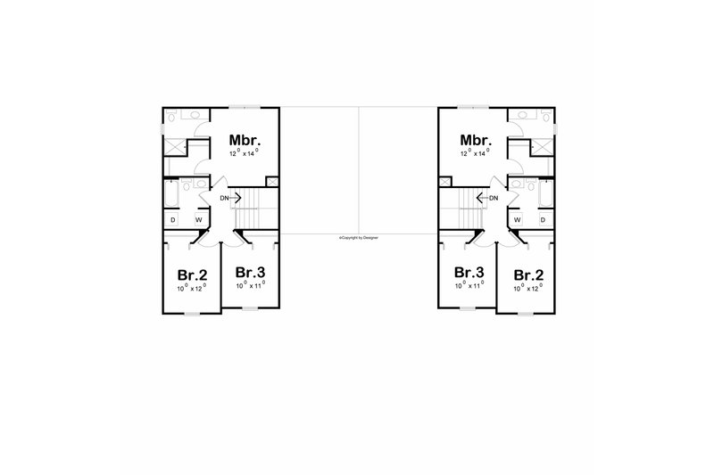 Home Plan - Floor Plan - Upper Floor for Farmhouse House Plan #20-2662 - 3 bed, 2.5 bath