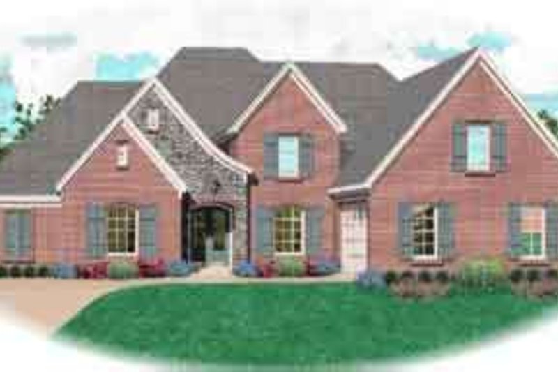Exterior - Front Elevation 2 for European House Plan #81-612 - 4 bed, 3 bath