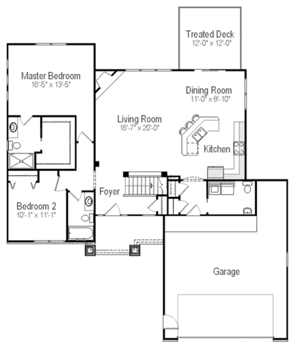 Ranch Style House Plan - 2 Beds 3 Baths 1472 Sq/Ft Plan #49-235 ...