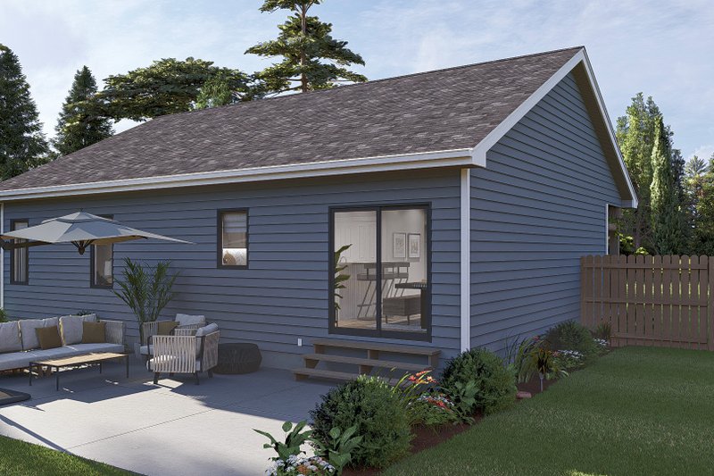 House Design - Exterior - Rear Elevation for Traditional House Plan #455-226 - 1 bed, 1 bath